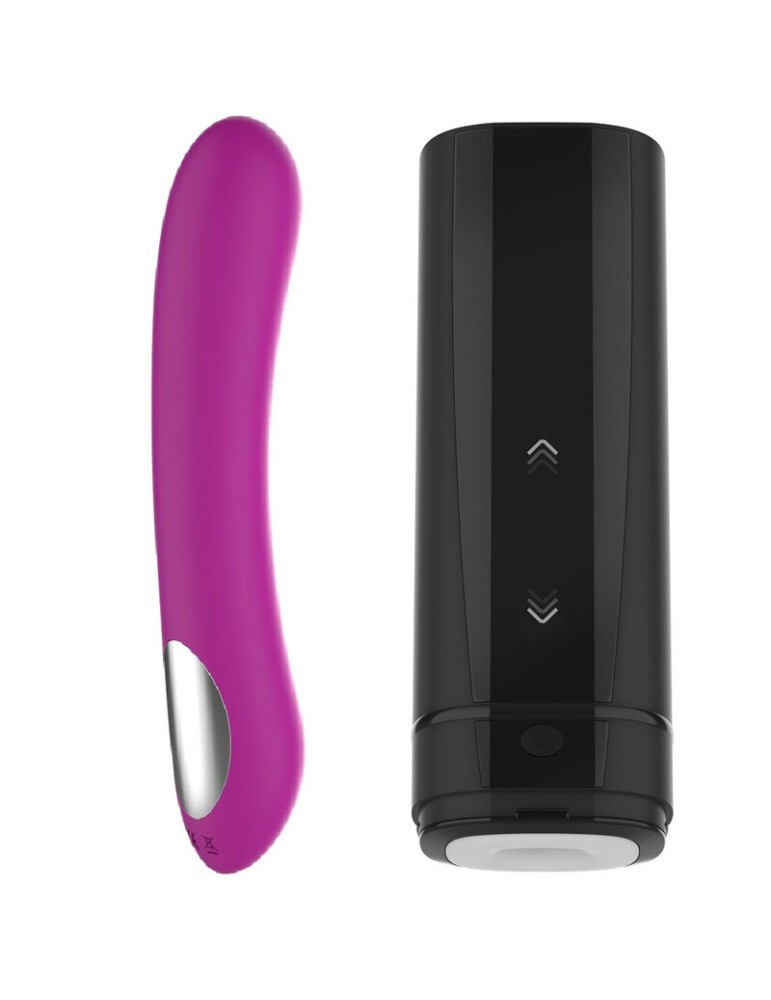 kiiroo - ensemble vibromasseur pour couples onyx + & pearl2 lilas