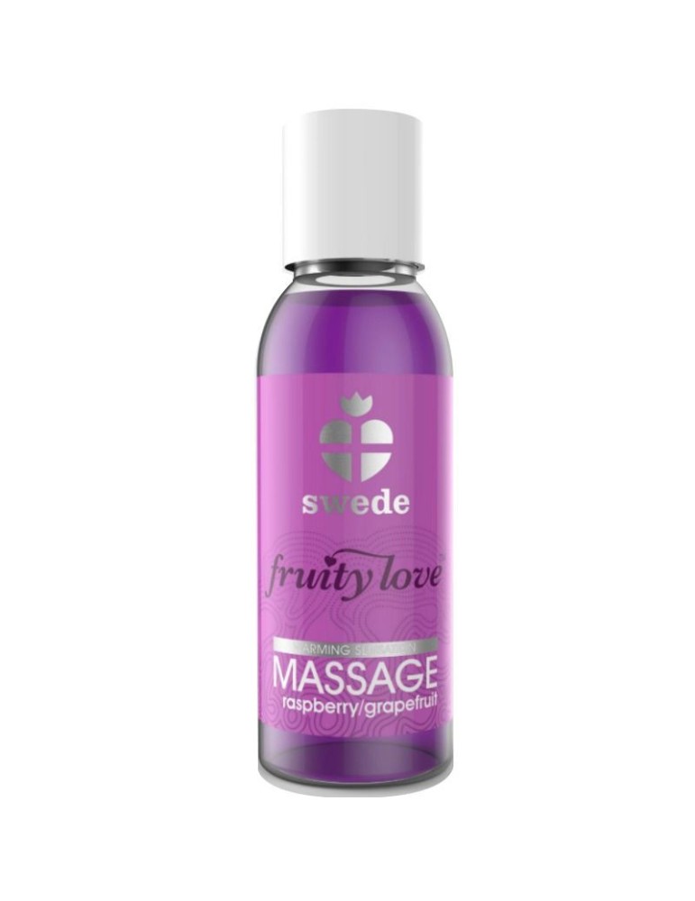 huile de massage fruity love heat effect 50 ml framboise / pamplemousse swede