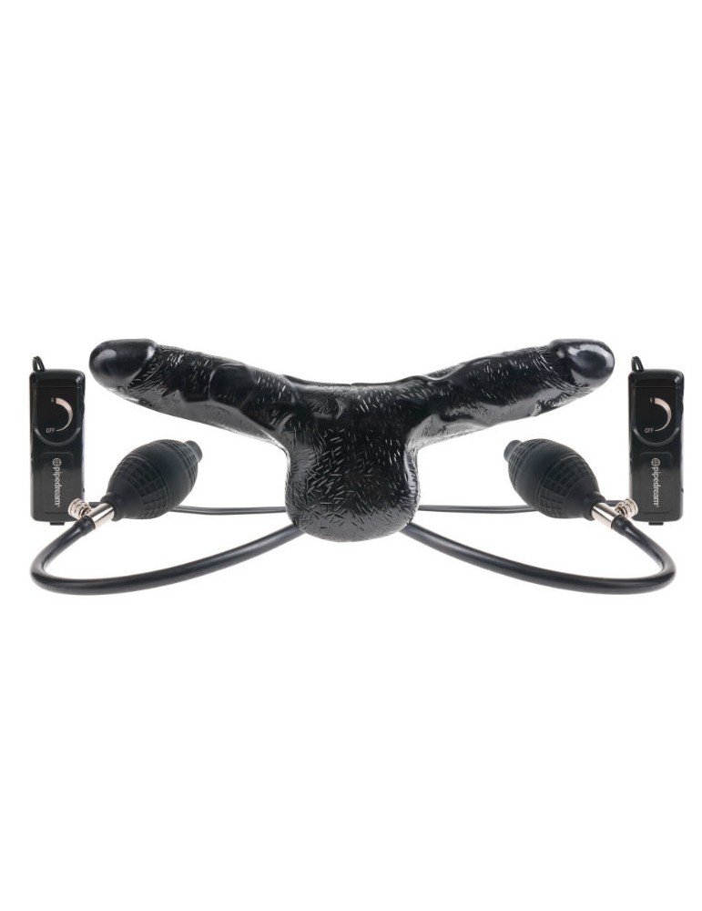 vibromasseur gonflable noir à double pénis fetish fantasy series