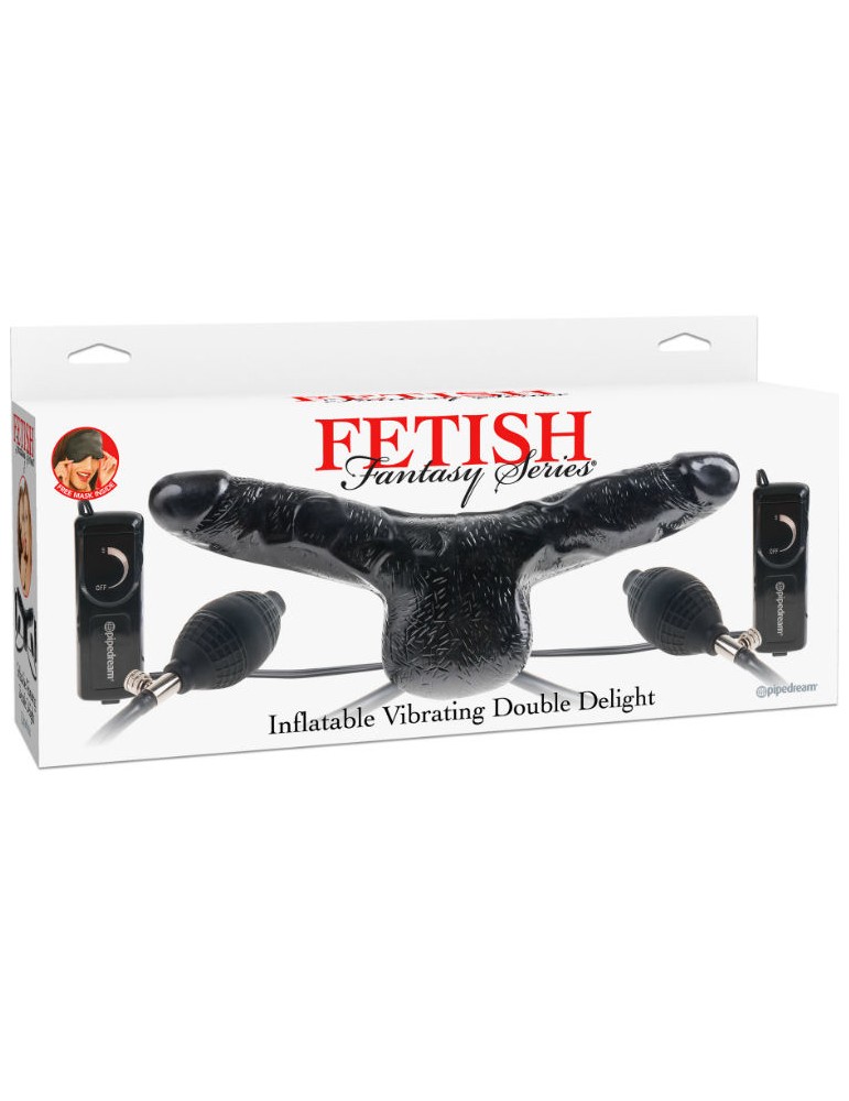 vibromasseur gonflable noir à double pénis fetish fantasy series_2