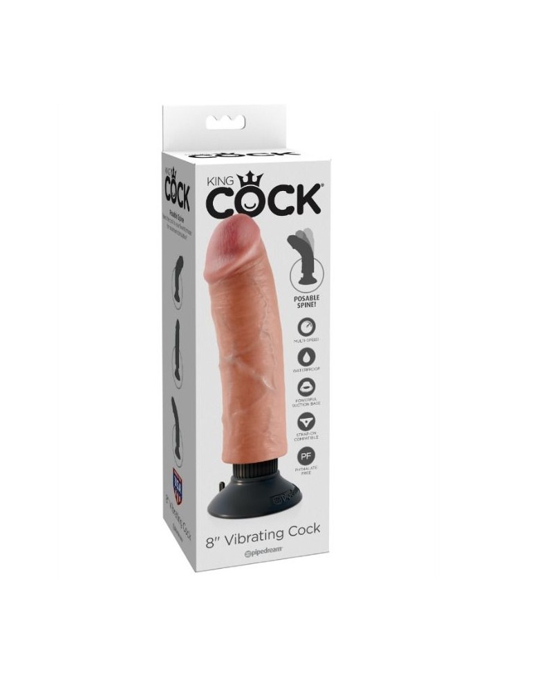 gode vibrant king cock 20,32 cm naturel