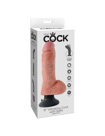 gode vibrant king cock avec testicules 20,3 cm naturel_7