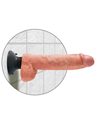 gode ​​vibrant king cock avec testicules couleur chair de 25,5 cm_4