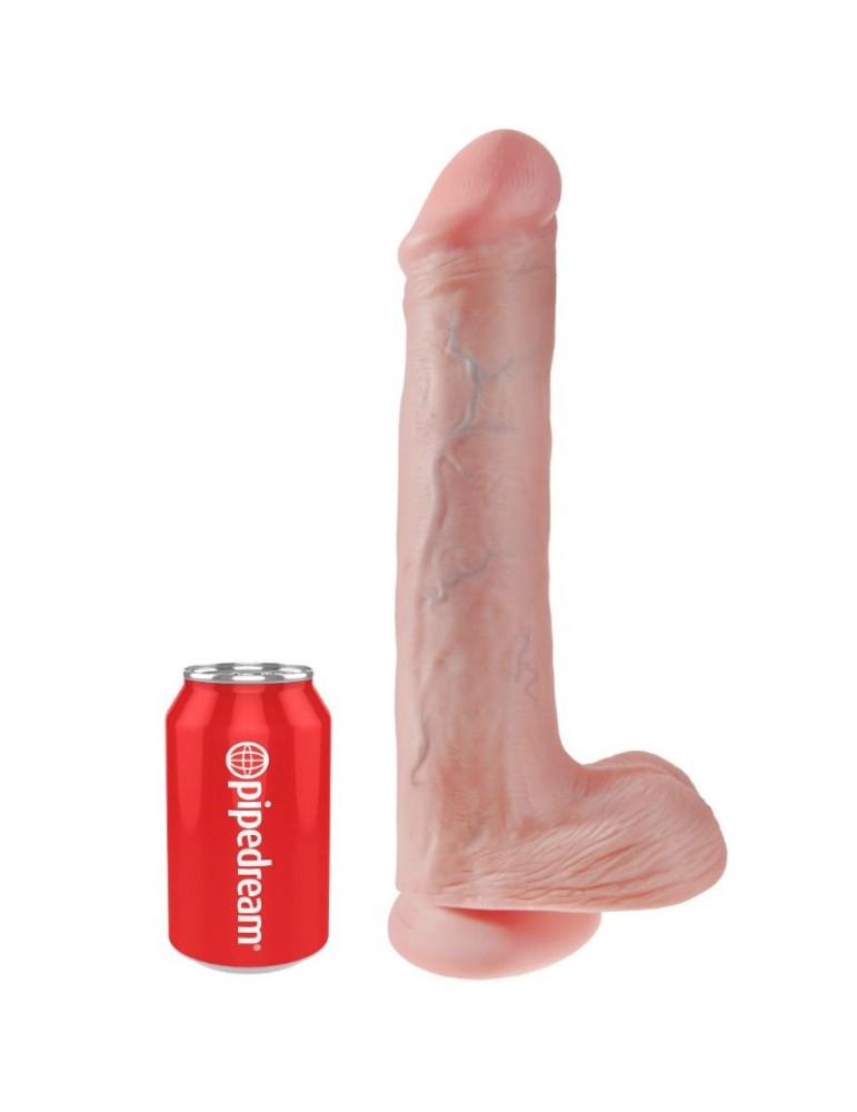 king cock pénis réaliste avec testicules 33 cm couleur naturelle_2