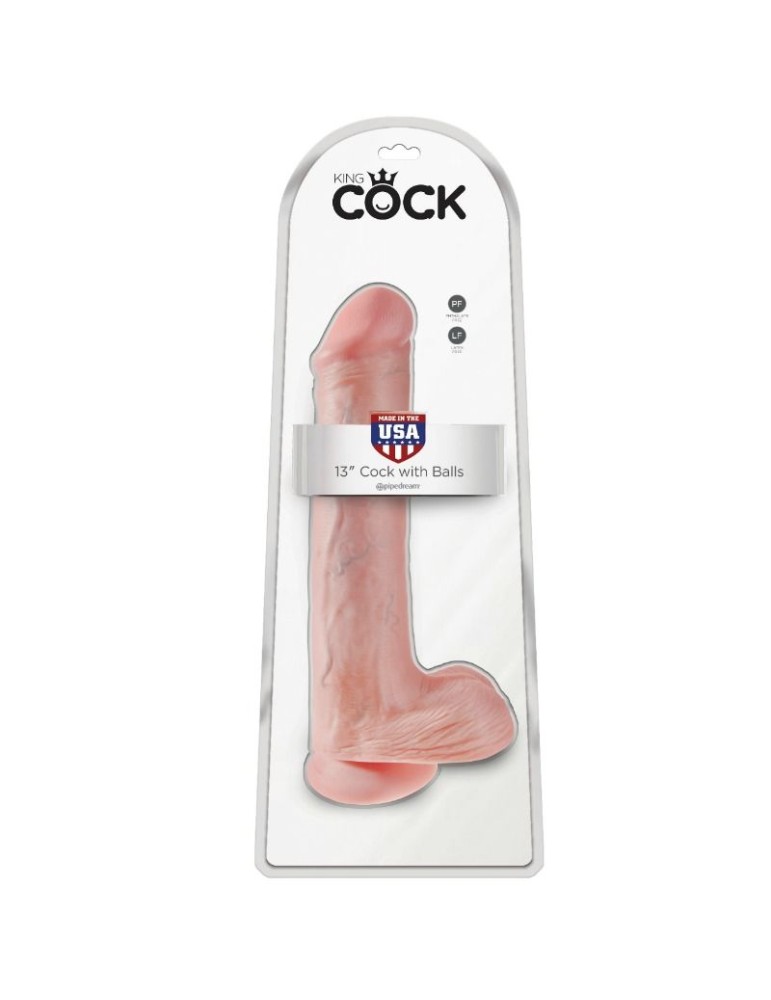 king cock pénis réaliste avec testicules 33 cm couleur naturelle_4