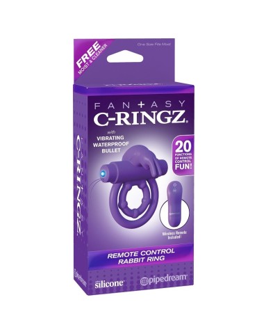 anneau vibrant télécommandé violet fantasy c-ringz