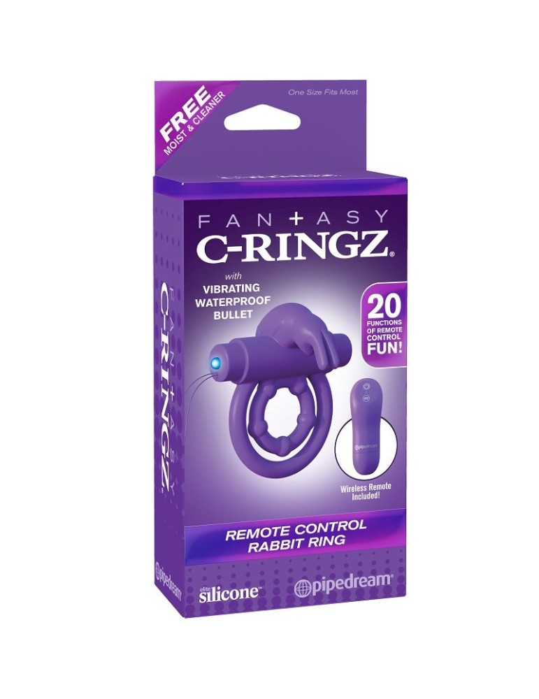 anneau vibrant télécommandé violet fantasy c-ringz