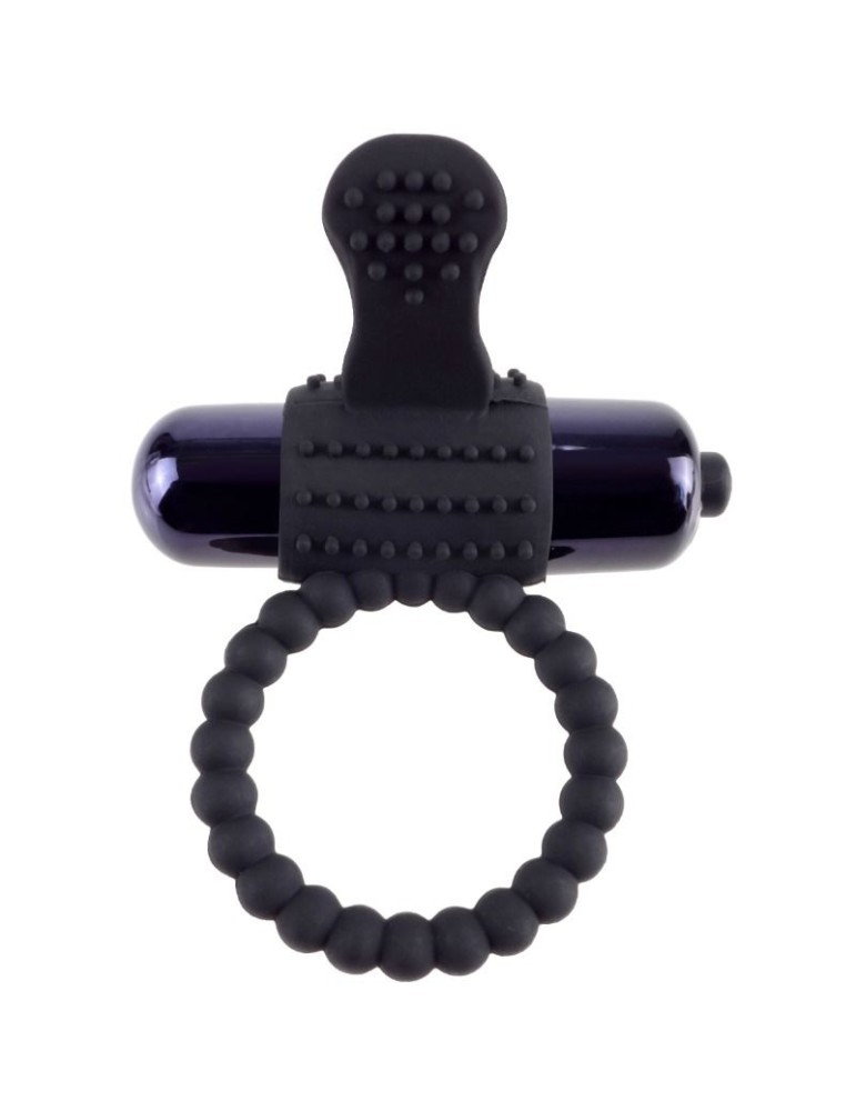 anneau vibrante en silicone noir fantaisie c-ring_2