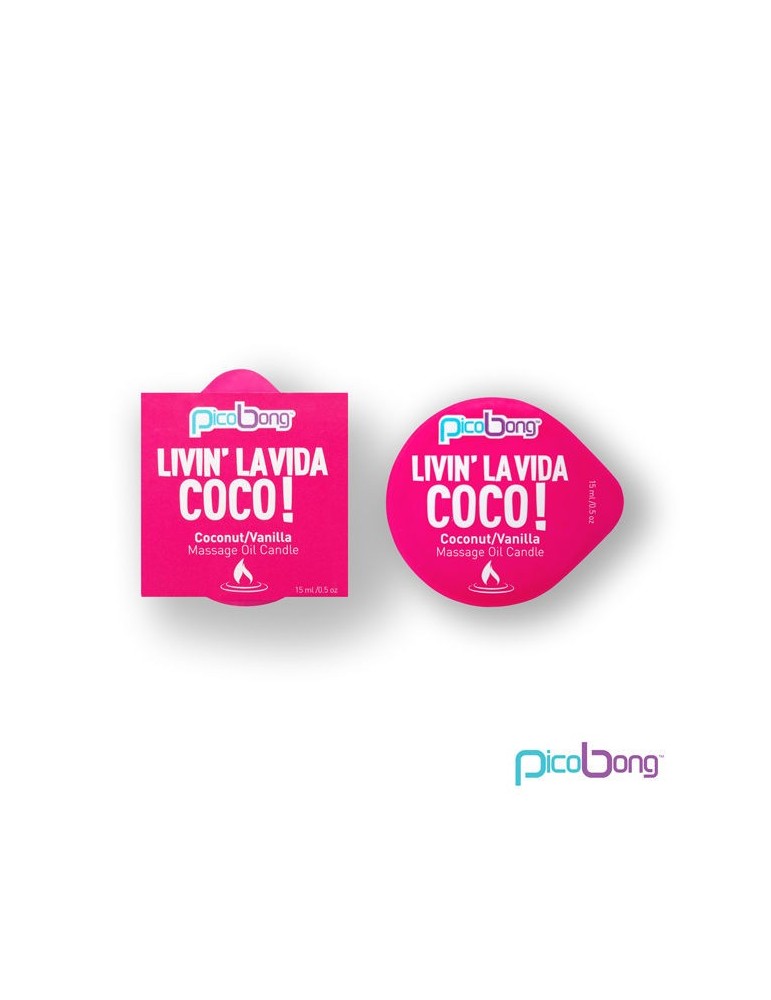 bougie à l'huile de massage coco living life.