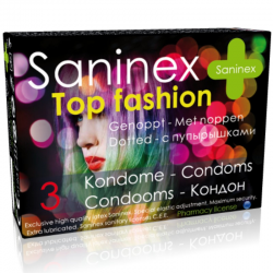 préservatifs saninex top fashion pointillés 3 unités