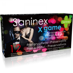 préservatifs à pois à saveur de jeu saninex x 12 unités