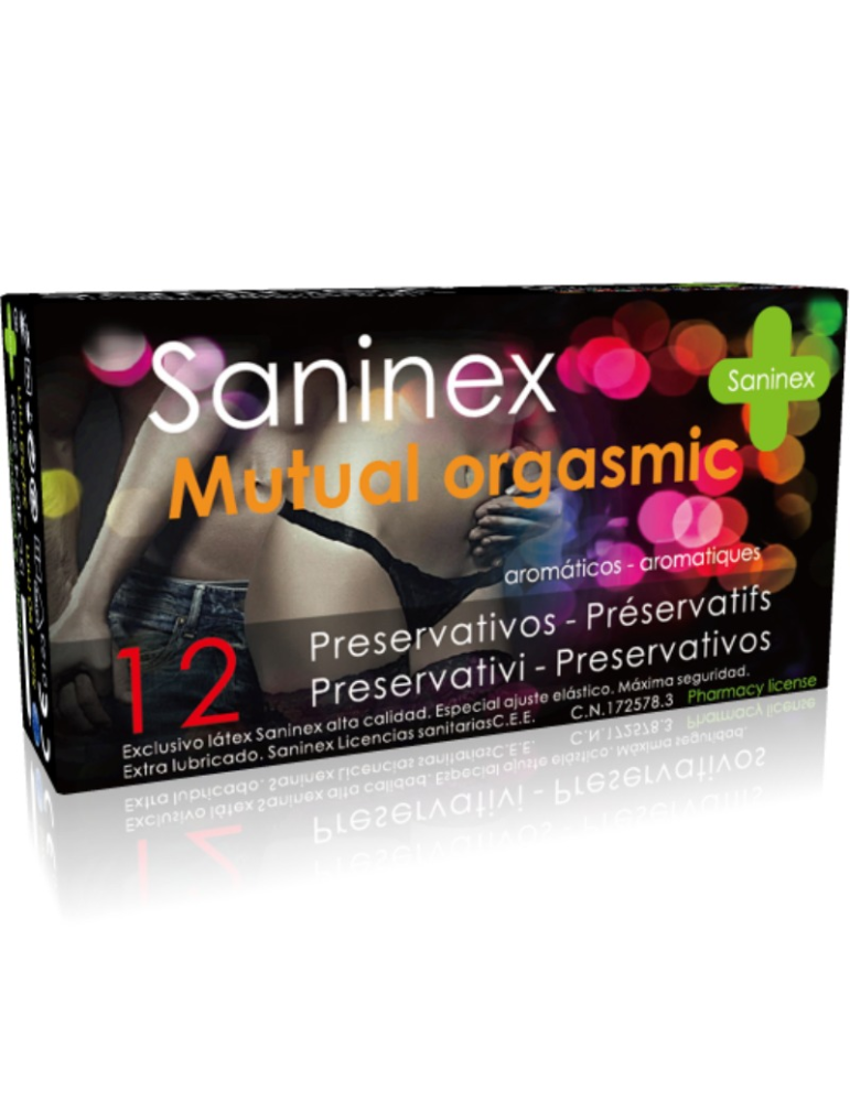 saninex préservatifs aromatiques orgasme mutuel 12 unités