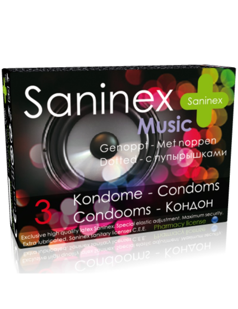 préservatifs saninex musique parsemés 3 pcs