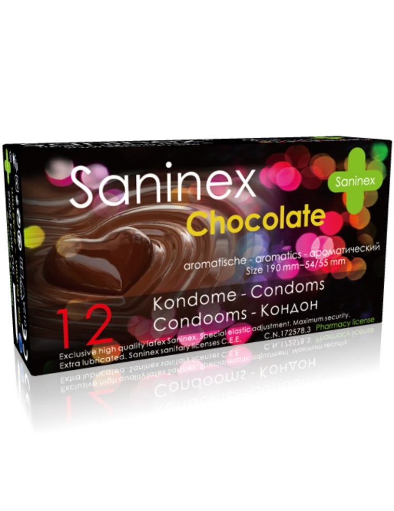 préservatifs aromatiques au chocolat saninex 12 unités