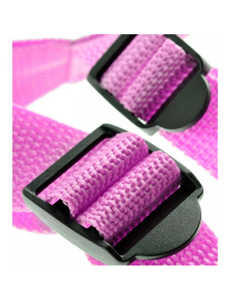 sangle dillio sur harnais avec sangles et gode rose 17,8 cm_6