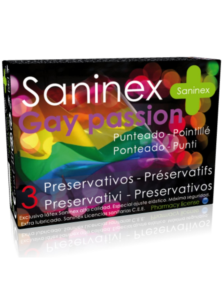 préservatifs à pois saninex gay passion 3 pcs