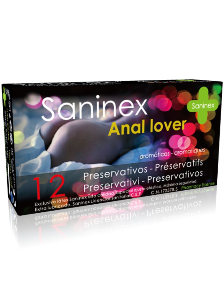 saninex anal lover préservatifs aromatiques 12 unités