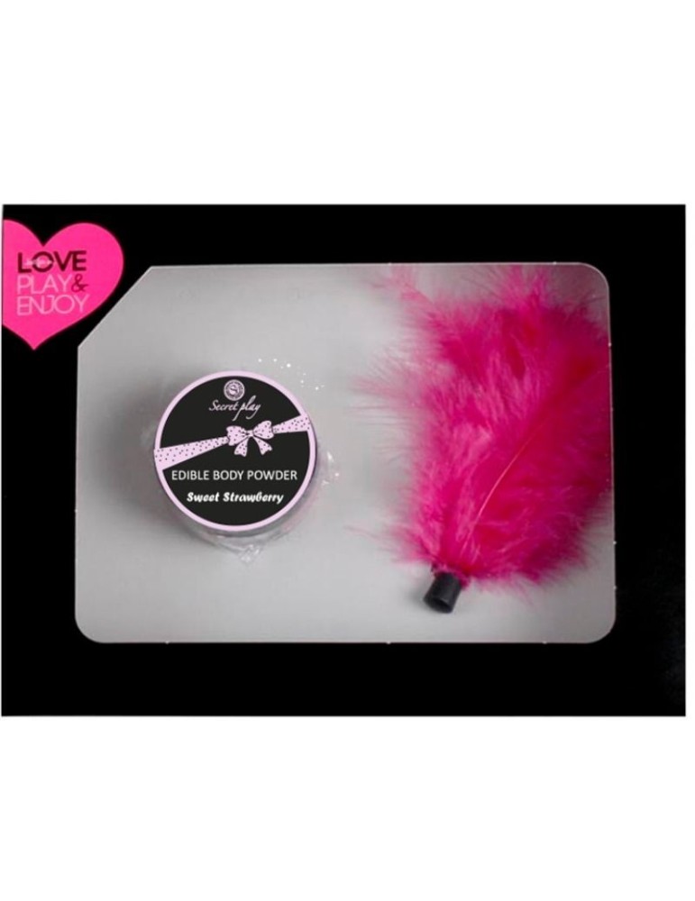 poudre de fraise comestible avec plume