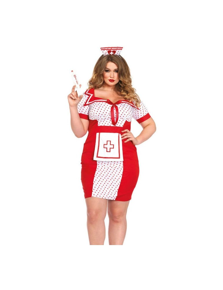 costume d'infirmière de l'avenue des jambes grande taille 1x / 2x