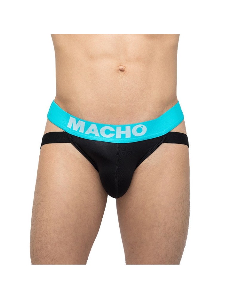 Macho - jockstrap noir et bleu mx200a_2