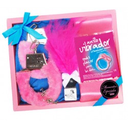 kit érotique plumeau / anneau vibrant (rose)