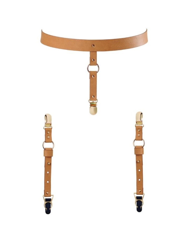 bijoux indiscrets maze porte-jarretelles pour sous-vêtements et bas marron