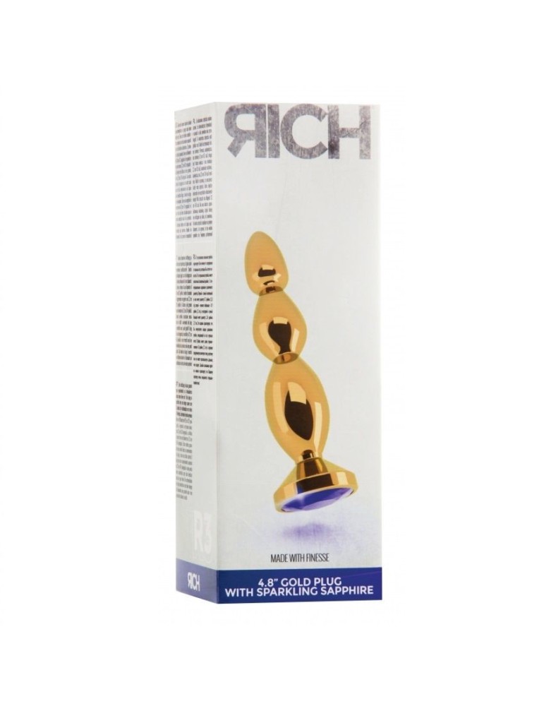 rich r3 gold plug métal anal violet saphir 12cm_3