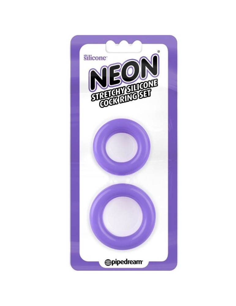 ensemble de bagues en silicone lilas néon_2