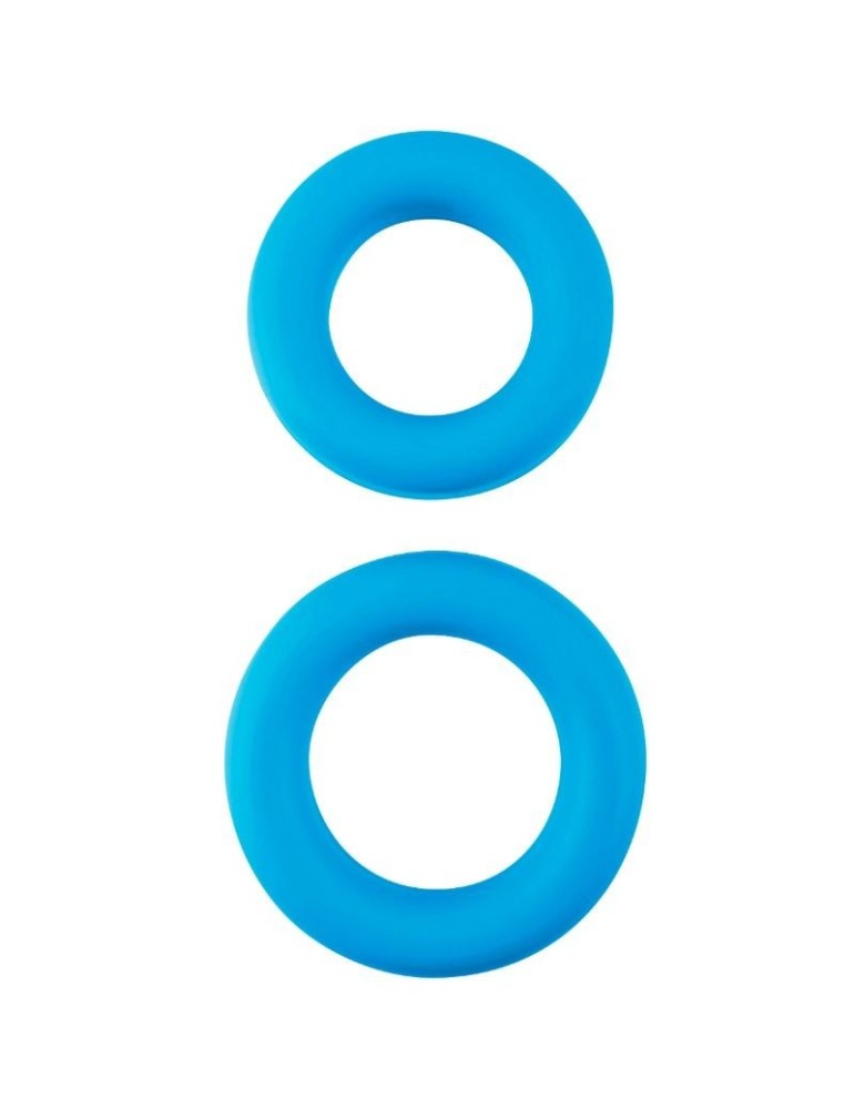 ensemble de bagues en silicone bleu néon