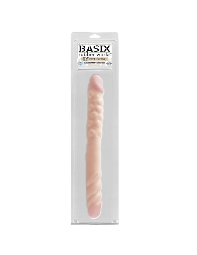 basix double pénis en gélatine naturelle 37 cm