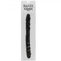 basix double pénis gelée noire 37 cm