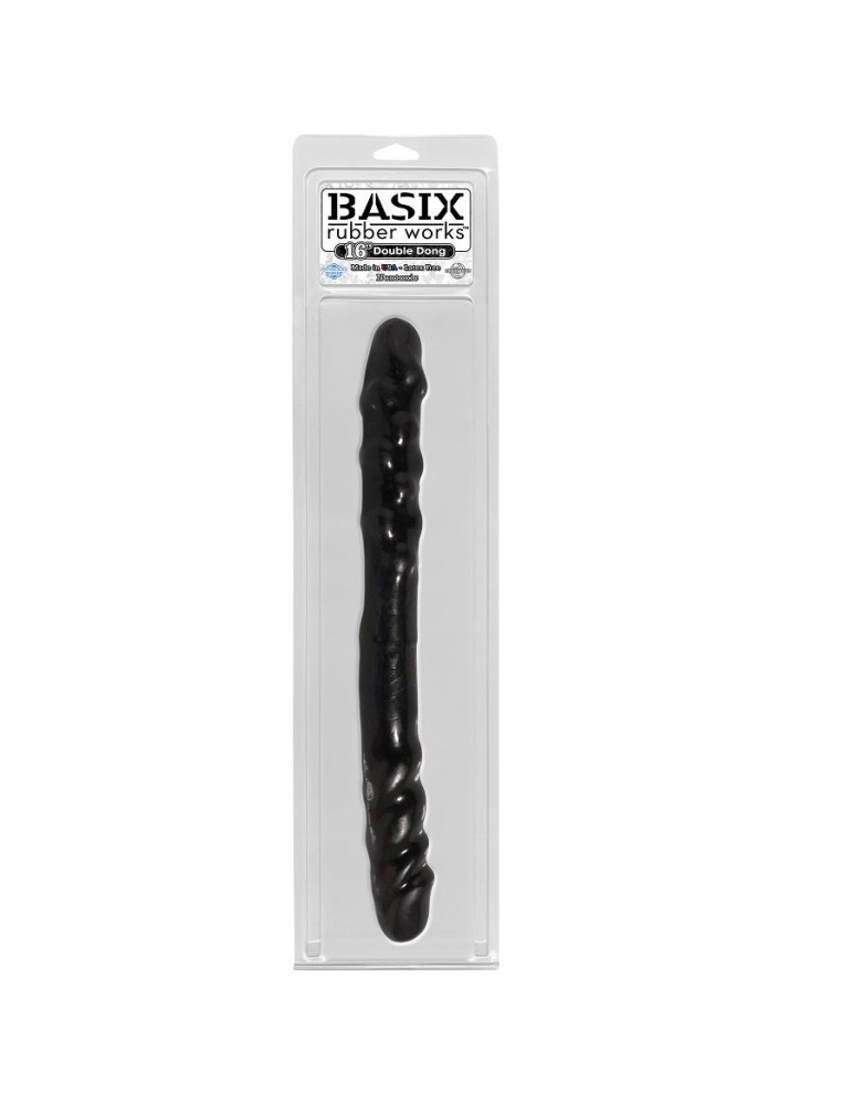 basix double pénis gelée noire 37 cm