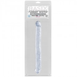 basix double pénis en gelée transparente 34 cm