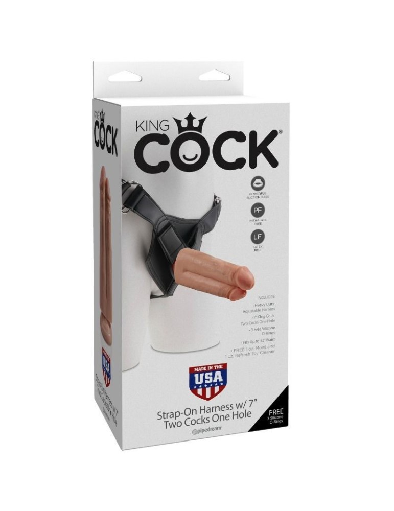 king cock strap-on double pénis 19,1 cm_9
