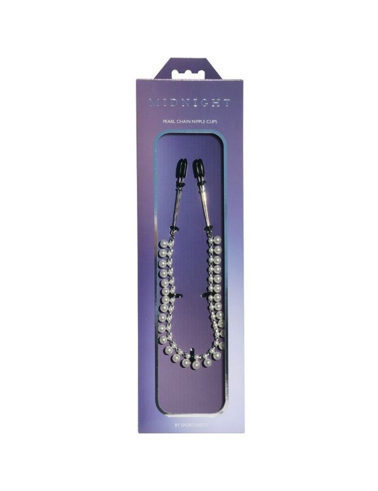 pinces à tétons à chaîne de perles sportsheets minuit_2