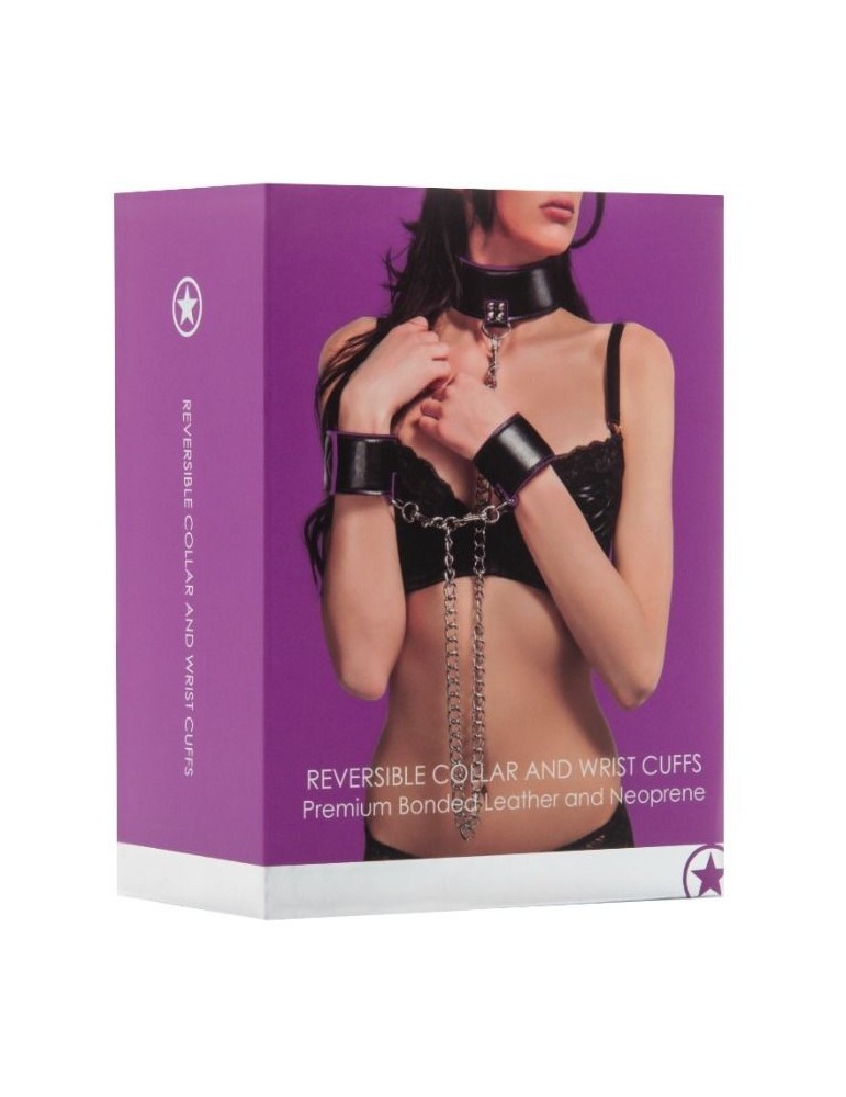 collier et menottes réversibles - lilas