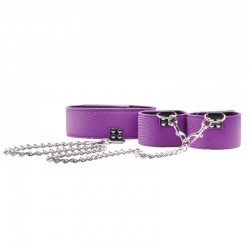 collier et menottes réversibles - lilas_4
