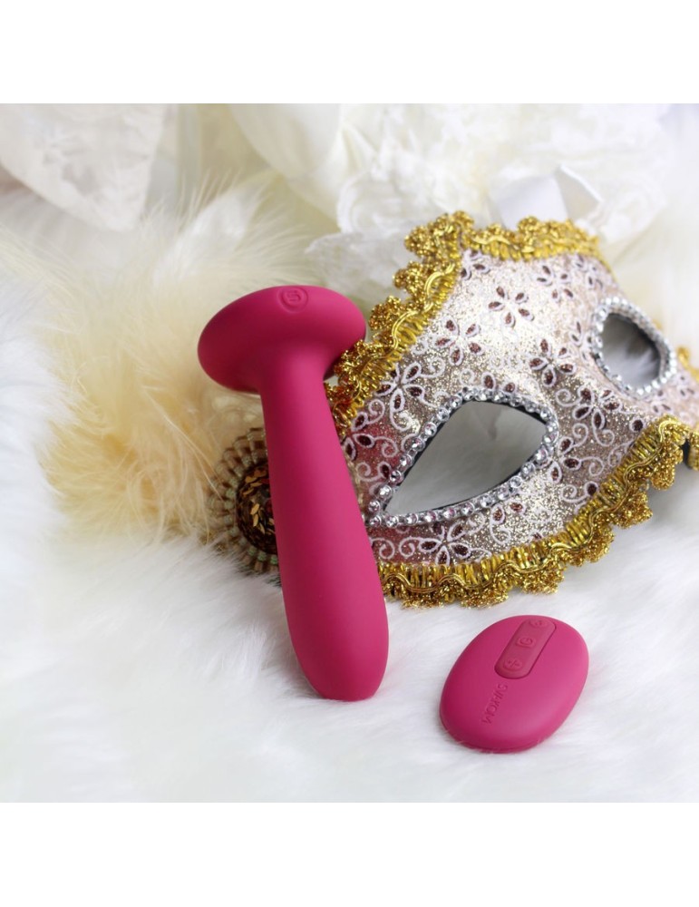 svakom primo plug télécommande chauffage anal 12cm vin rouge