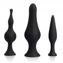 spirit training plugs anaux silicone noir 3pcs