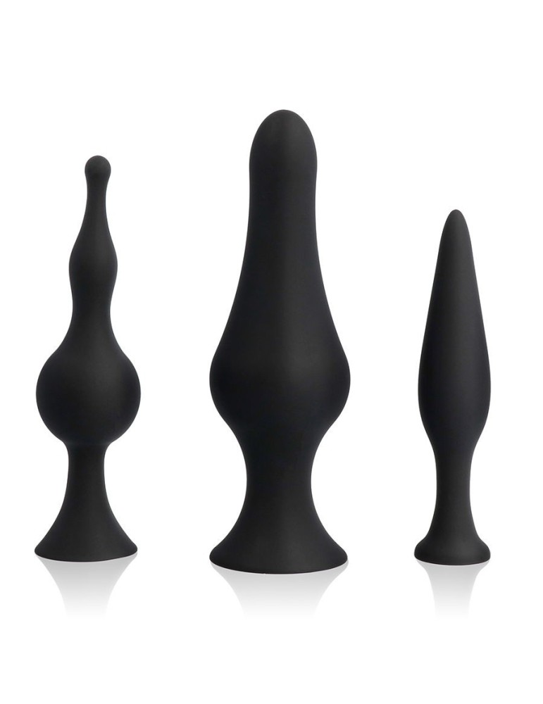 spirit training plugs anaux silicone noir 3pcs