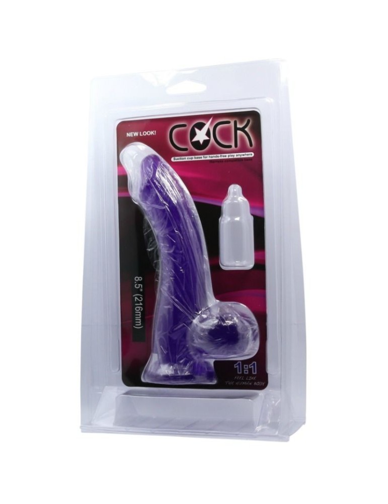 gode réaliste coq lilas 21,6 cm_2