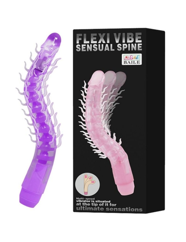 gode vibrant pliable flexi vibe spine sensuelle lilas 23,5 cm_3