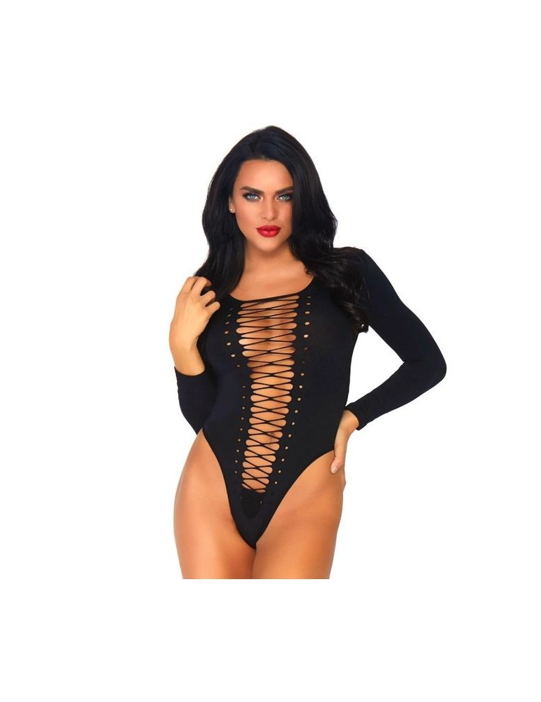 leg avenue opaque teddy manches longues taille unique