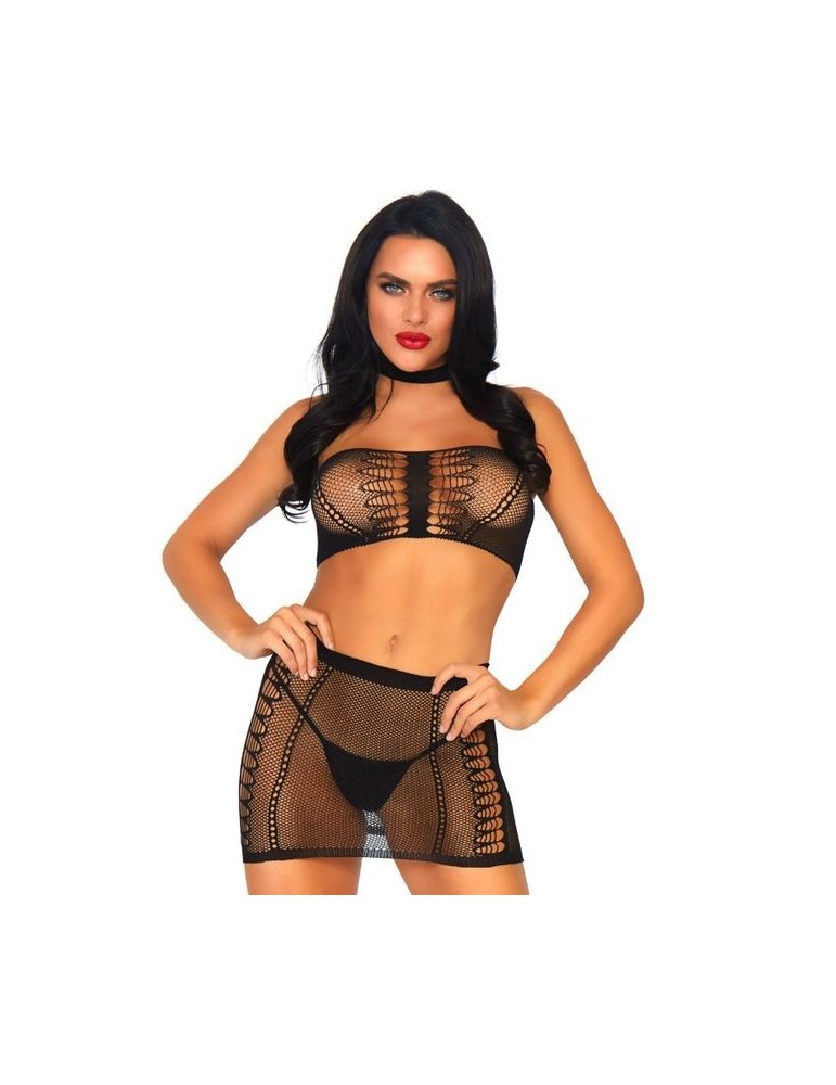 leg avenue set 2 pièces top et jupe taille unique