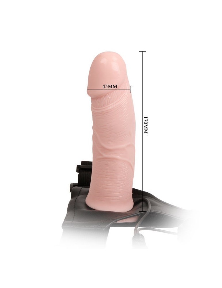 vibromasseur de harnais creux 17cm impression de porcelaine_5