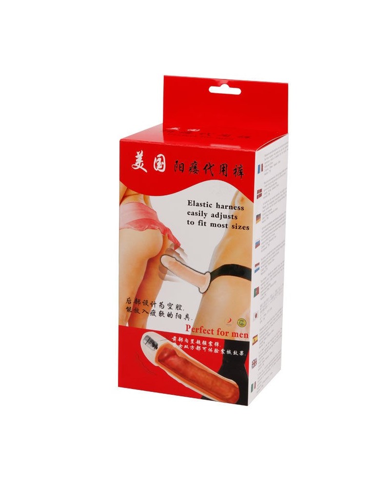 vibromasseur de harnais creux 17cm impression de porcelaine_6