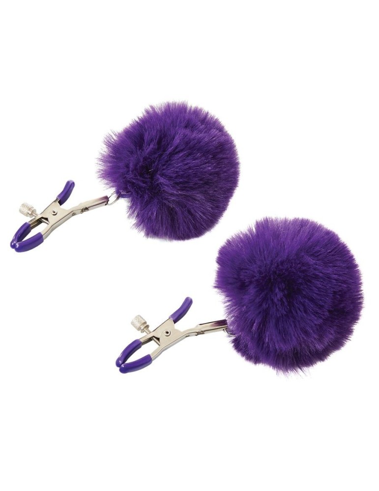 sportsheets pinces à tétons métalliques poils lilas
