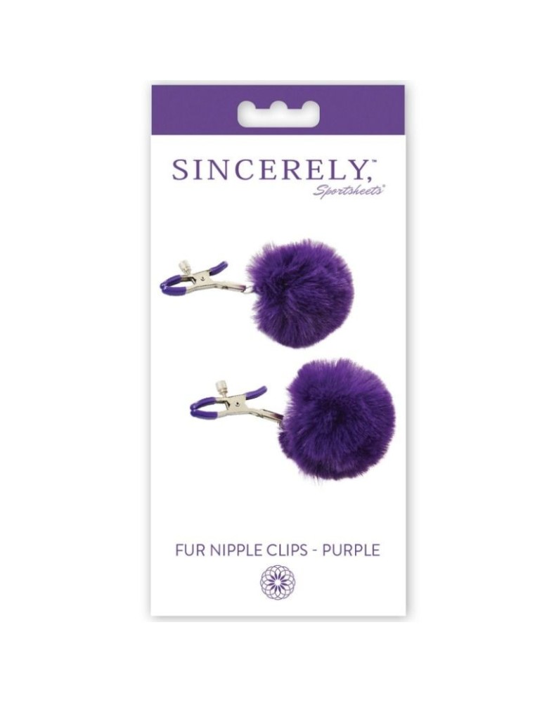 sportsheets pinces à tétons métalliques poils lilas_2