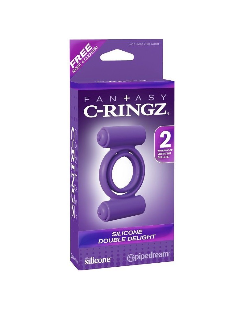 fantaisie c-ringz silicone double vibromasseur ravissement