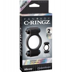 fantasy c-ringz magic double ring silicone vibrator noir